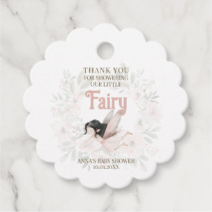 Etiquetas Para Lembrancinhas Brunette Fairy Chá de fraldas Obrigado