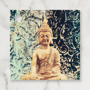 Etiquetas Para Lembrancinhas Buda sentado na Terra Elegante Iluminação Zen
