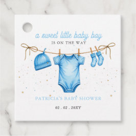 Etiquetas Para Lembrancinhas Budget Clothesline Blue Boy Baby Shower invitation