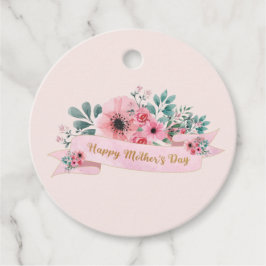 Etiquetas Para Lembrancinhas Buquê Floral Rosa Elegante Dia de as mães Feliz