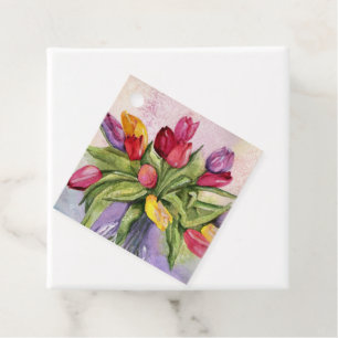 Etiquetas Para Lembrancinhas Buquê Tulip colorido