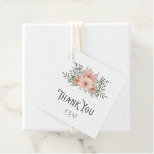 Etiquetas Para Lembrancinhas Buquê Watercolor Obrigado Blush ID654