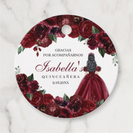 Etiquetas Para Lembrancinhas Burgundy Floral Quinceanera Circle Favorecer Etiqu