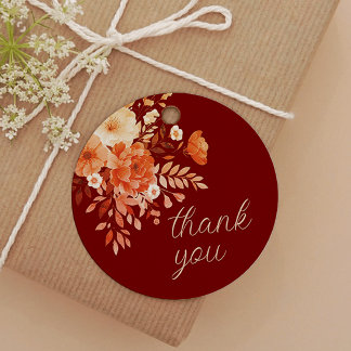 Etiquetas Para Lembrancinhas Burgundy Floral Weding Obrigado