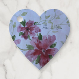 Etiquetas Para Lembrancinhas Burgundy Watercolor Coração Floral