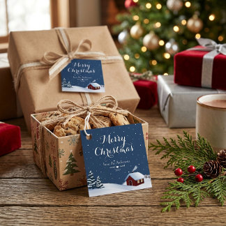 Etiquetas Para Lembrancinhas Cabana Aconchegante de Inverno Feliz Natal