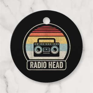 Etiquetas Para Lembrancinhas Cabeça de Rádio Retroativa Vintage