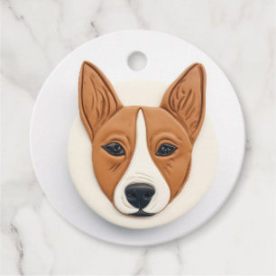 Etiquetas Para Lembrancinhas Cachorro Basenji Inspirado em 3D