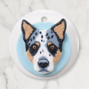Etiquetas Para Lembrancinhas Cachorro Blue Heeler Inspirado em 3D