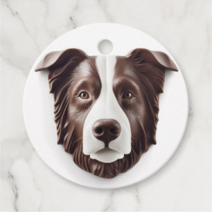 Etiquetas Para Lembrancinhas Cachorro Border Collie Inspirado em 3D