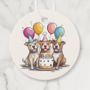 Etiquetas Para Lembrancinhas Cachorros-Touro de Aniversário
