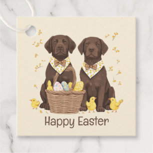 Etiquetas Para Lembrancinhas Cães de felz pascoa de chocolate Labrador