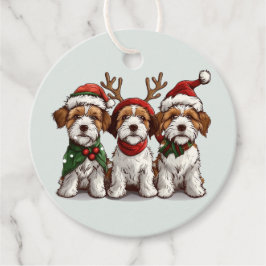 Etiquetas Para Lembrancinhas Cães Terrier Fox Terrier do Welsh Wire de Natal