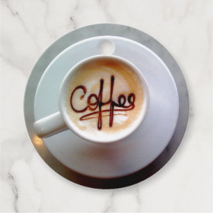 Etiquetas Para Lembrancinhas Café do latte do copo e dos pires de café