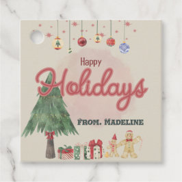 Etiquetas Para Lembrancinhas Caixa de Favorecimento da árvore de feriado de aqu