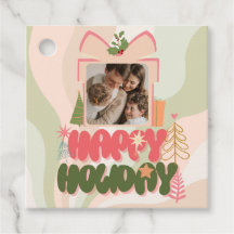 Caixa-presente rosa Cartão de Feriado Plano para a