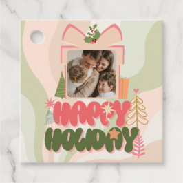 Etiquetas Para Lembrancinhas Caixa-presente rosa Cartão de Feriado Plano para a