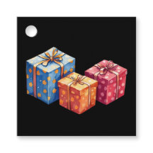 Caixas de presente aquarela ilustração quadrada