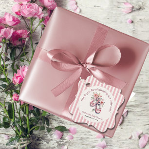 Etiquetas Para Lembrancinhas Calçados de Ballerina Rosa Vintage Chá de fraldas