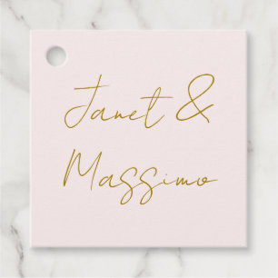 Etiquetas Para Lembrancinhas Caligrafia Elegante Cor Dourada e Pastel Nome Simp