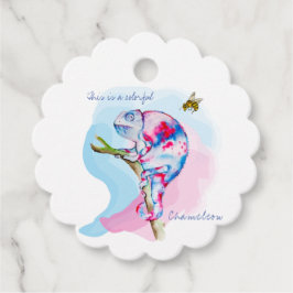 Etiquetas Para Lembrancinhas Camaleão e abelha coloridos brilhantes.
