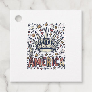 Etiquetas Para Lembrancinhas Camisa Patriótica Coroa Liberdade Vintage América 
