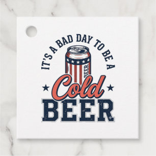 Etiquetas Para Lembrancinhas Camisa Vetorial Vintage de Cerveja Fria Patriótica