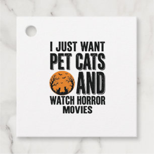 Etiquetas Para Lembrancinhas Camisas de Halloween Vintage de Terror de Gatos de