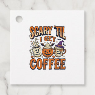 Etiquetas Para Lembrancinhas Camiseta Vintage Café no Halloween Assustador Até