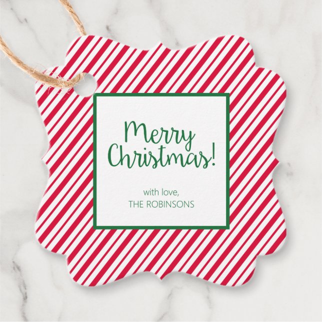 Etiquetas Para Lembrancinhas Candy Cane Strike (Frente)