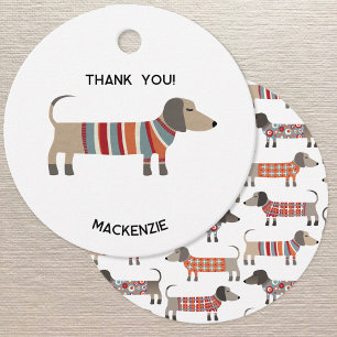 Etiquetas Para Lembrancinhas Cão de linguiça de salsicha Dachshund Personalizad