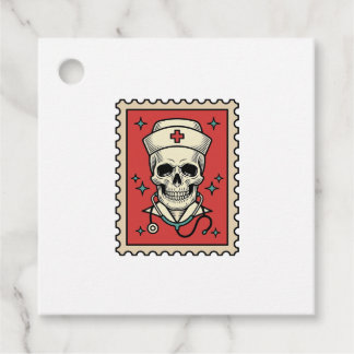 Etiquetas Para Lembrancinhas Carimbo Retrô Divertido Enfermeira Caveira_1