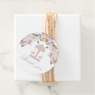 Etiquetas Para Lembrancinhas Carousel Floral Suave Rosa Obrigado