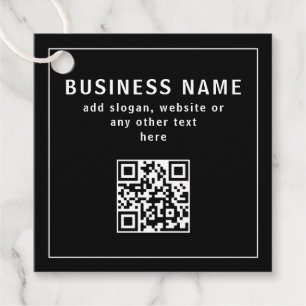 Etiquetas Para Lembrancinhas Carregar código QR ou logotipo   Preto Moderno