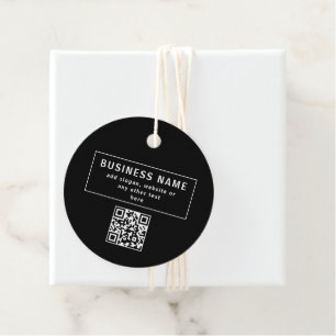 Etiquetas Para Lembrancinhas Carregar código QR ou logotipo   Preto Moderno