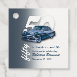 Etiquetas Para Lembrancinhas Carro Azul Clássico de Viagem Faz 50 Anos