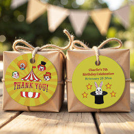 Etiquetas Para Lembrancinhas Cartografia em Cubo Circo Superior Amarelo - Muito