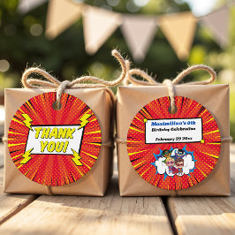 Etiquetas Para Lembrancinhas Cartoon Moderno Super Herói Cômico Livro Legal Obr