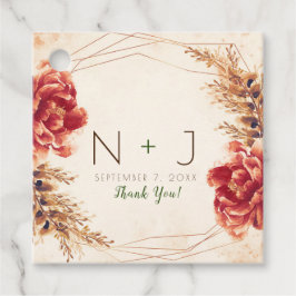 Etiquetas Para Lembrancinhas Casamento Aquarela Floral de Outono e Especiarias