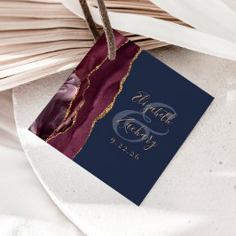 Etiquetas Para Lembrancinhas Casamento Azul do Marinho Dourado Burgundy Geode S
