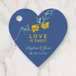 Etiquetas Para Lembrancinhas Casamento Azul e Amarelo