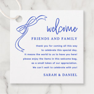 Etiquetas Para Lembrancinhas Casamento Azul Francês Bem-Vindo Gift Bag Basket