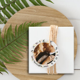 Etiquetas Para Lembrancinhas Casamento Bonito de Fotos Romântica Peach Floral