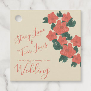 Etiquetas Para Lembrancinhas Casamento Botânico Coral Rosa Flora Vintage