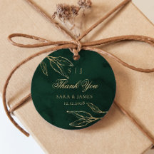 Casamento Botânico Emerald Dourado Verde Obrigado