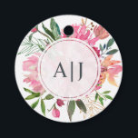Etiquetas Para Lembrancinhas Casamento Botânico Floral Pink Peony<br><div class="desc">Design floral cor-de-rosa-rubi com flores pintadas de cor d'água em cor de pêssego e cor de rosa e com folhagem verde esmagadora contra fundo branco. Basta adicionar suas iniciais elegantes de monograma. Perfeito por adicionar um toque pessoal chic aos seus favores de casamento. Se precisar de ajuda ou produtos correspondentes,...</div>