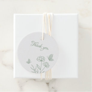 Etiquetas Para Lembrancinhas Casamento botânico verde-sábio simples