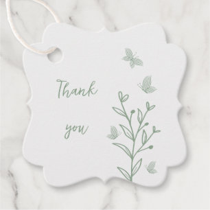 Etiquetas Para Lembrancinhas Casamento botânico verde-sábio simples