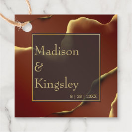 Etiquetas Para Lembrancinhas Casamento 🤵 Burgundy Dourado Elegant Inky Abstrat