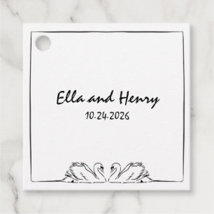 Etiquetas Para Lembrancinhas Casamento Casual Swan, Manuscrito De Eterno Simple